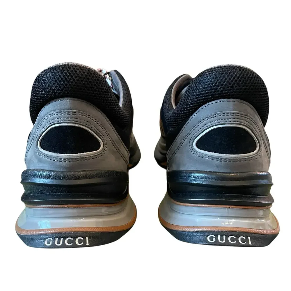 Gucci Run Suede Sneakers Black Interlocking G Men's 11 US 11.5 NEW